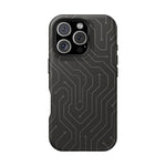Black Circuit Board Design iPhone Case | MagSafe  Shamo's iPhone 16 Pro / Matte
