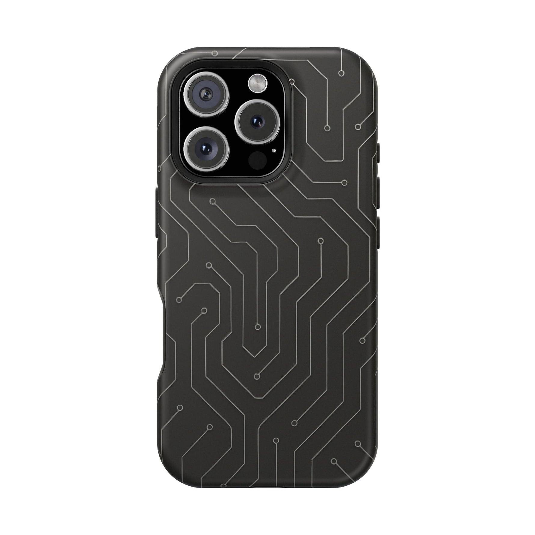 Black Circuit Board Design iPhone Case | MagSafe  Shamo's iPhone 16 Pro / Matte