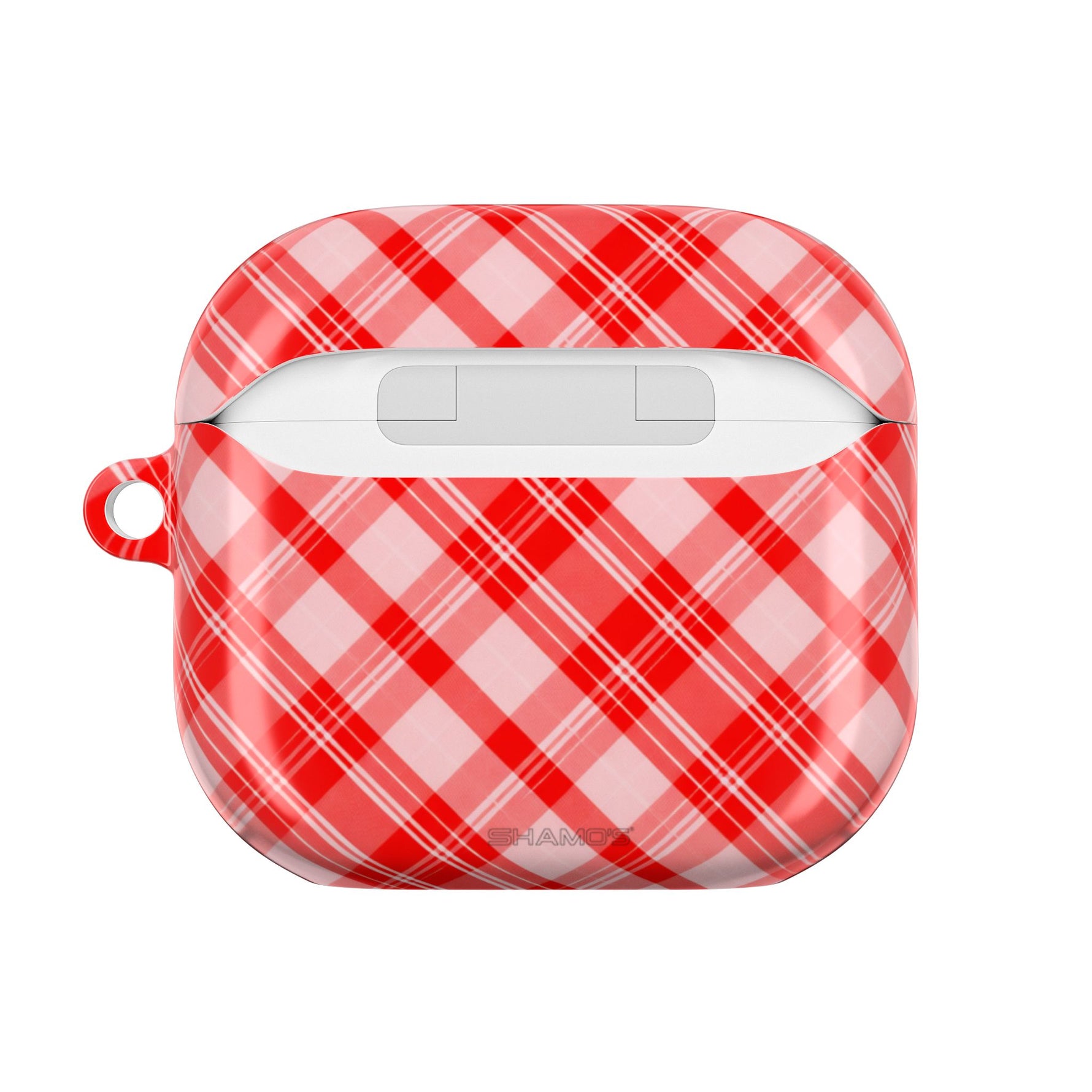 Red Plaid AirPod Case – Festive Check Pattern Protective Cover
