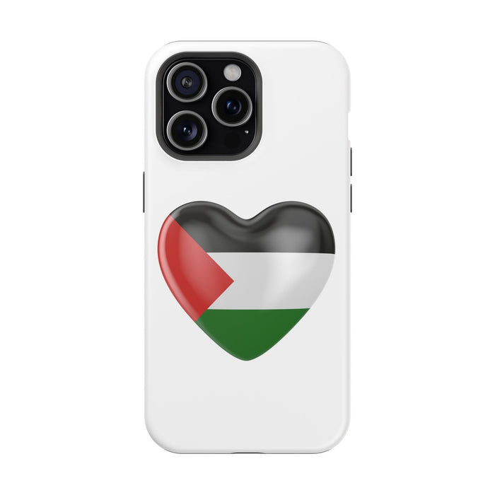 MagSafe Tough Cases with Palestinian flag in heart shape