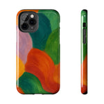 Abstract Color Wave Tough Phone Case — Bold Orange & Green Protective Phone Cover  Shamo's iPhone 11 Pro