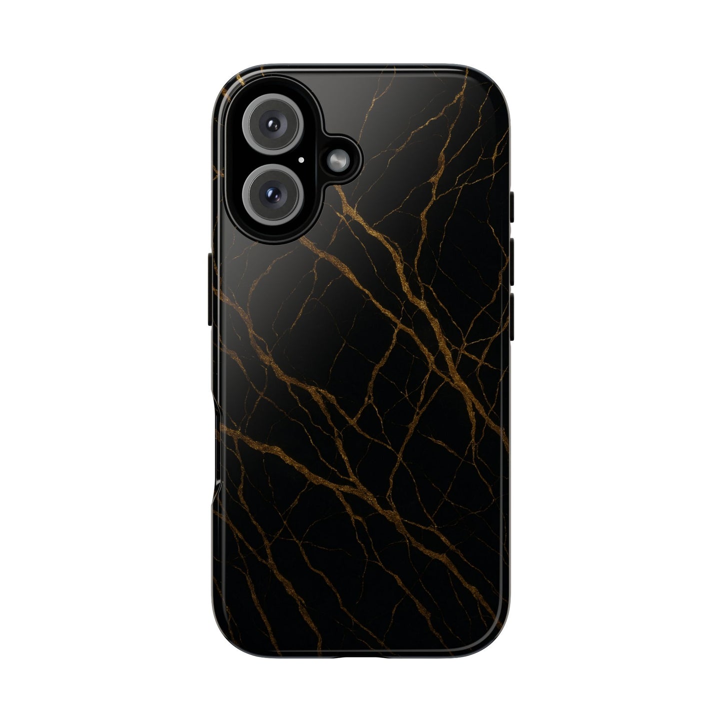 Black Marble Tough iPhone Case
