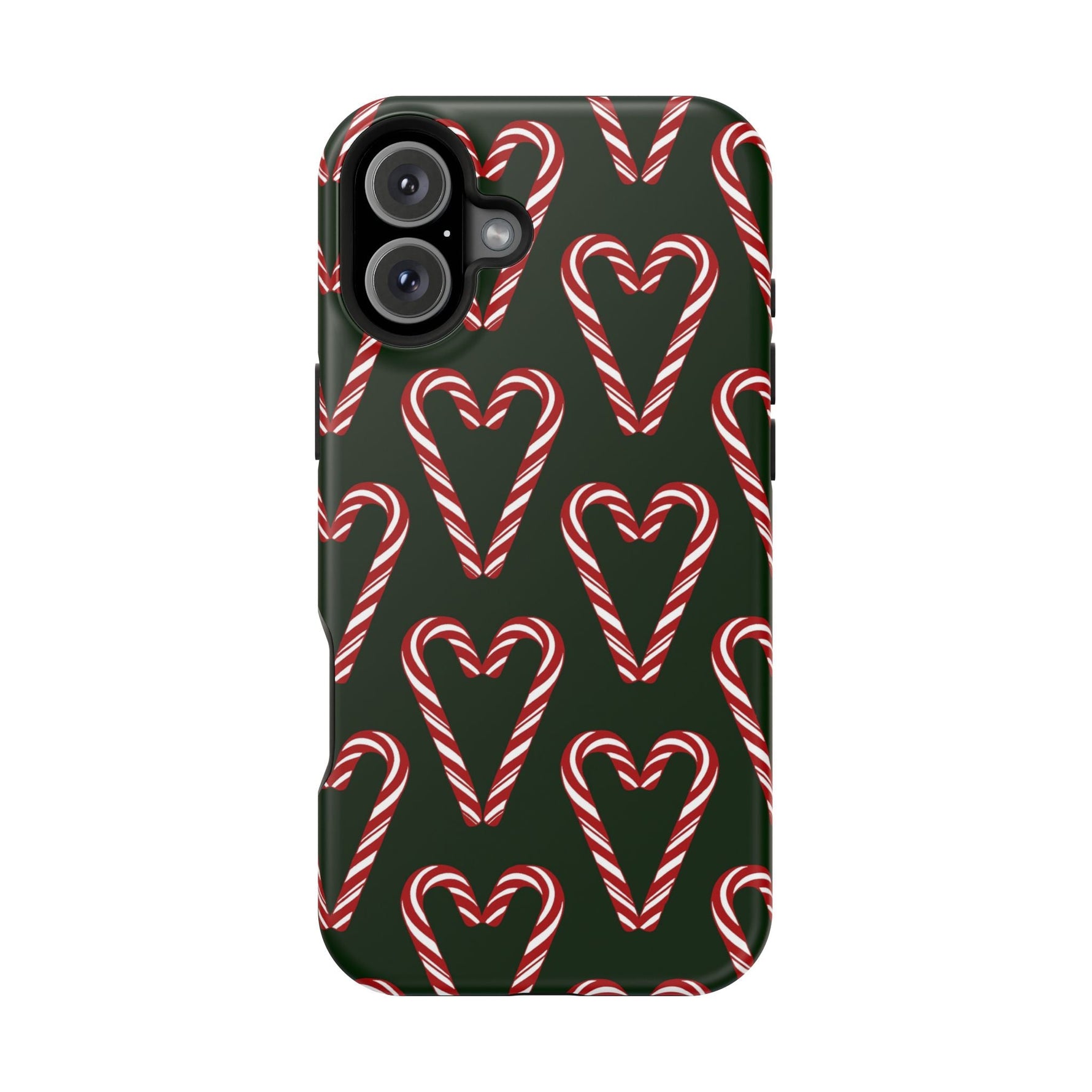 Candy Cane Heart MagSafe Impact-Resistant iPhone Case  Shamo's iPhone 16 Plus / Matte