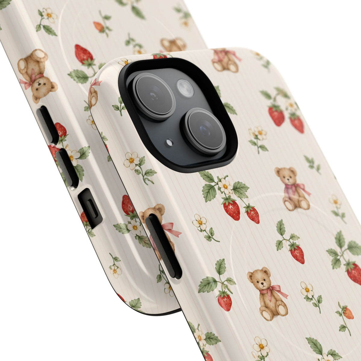 Strawberry Teddy iPhone Case with MagSafe