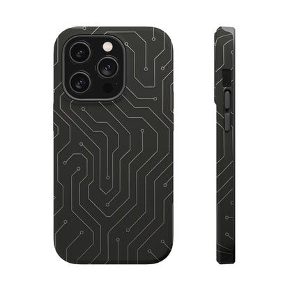 Black Circuit Board Design iPhone Case | MagSafe  Shamo's iPhone 14 Pro / Matte