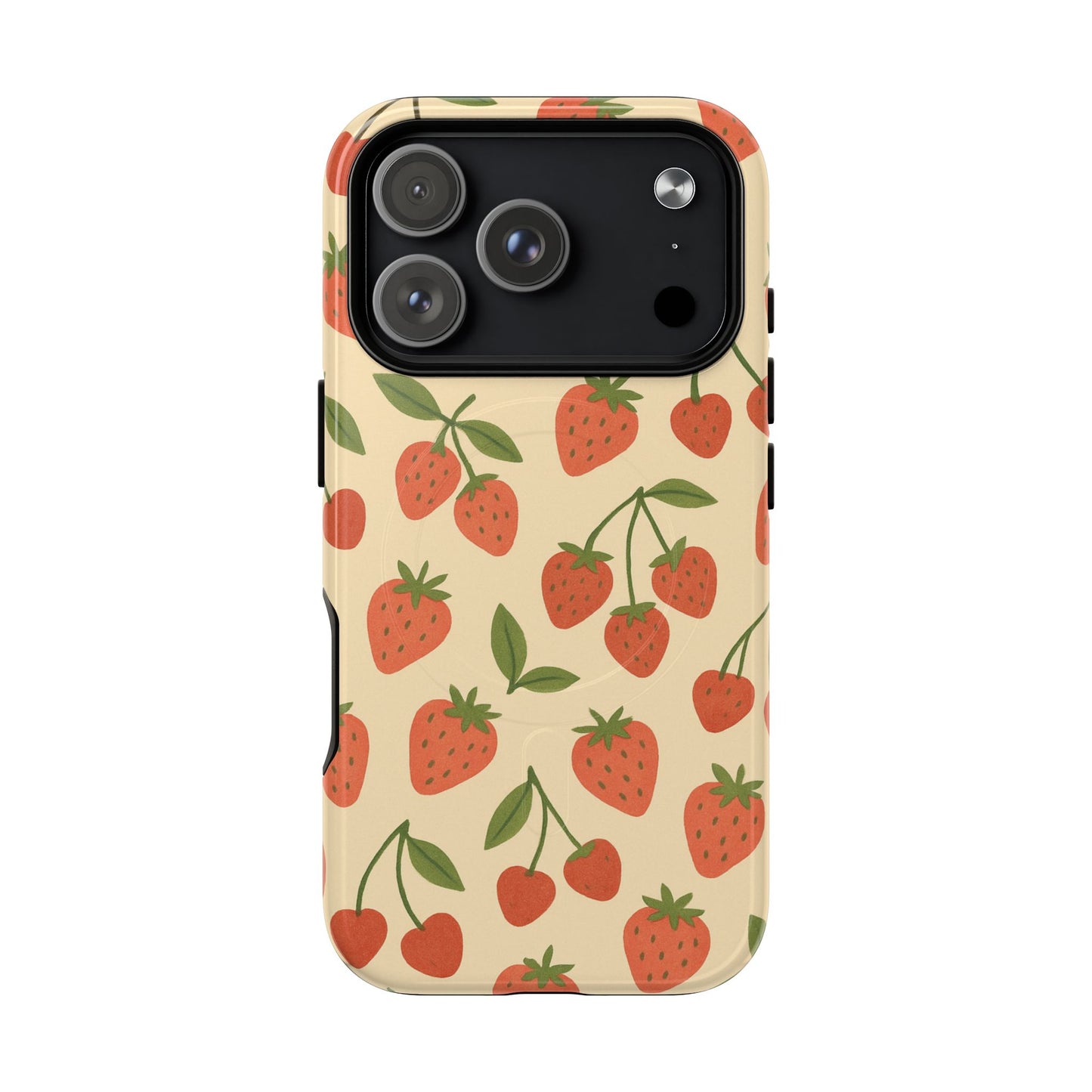 Strawberry Cherry Fruit Pattern iPhone Case | MagSafe Compatible