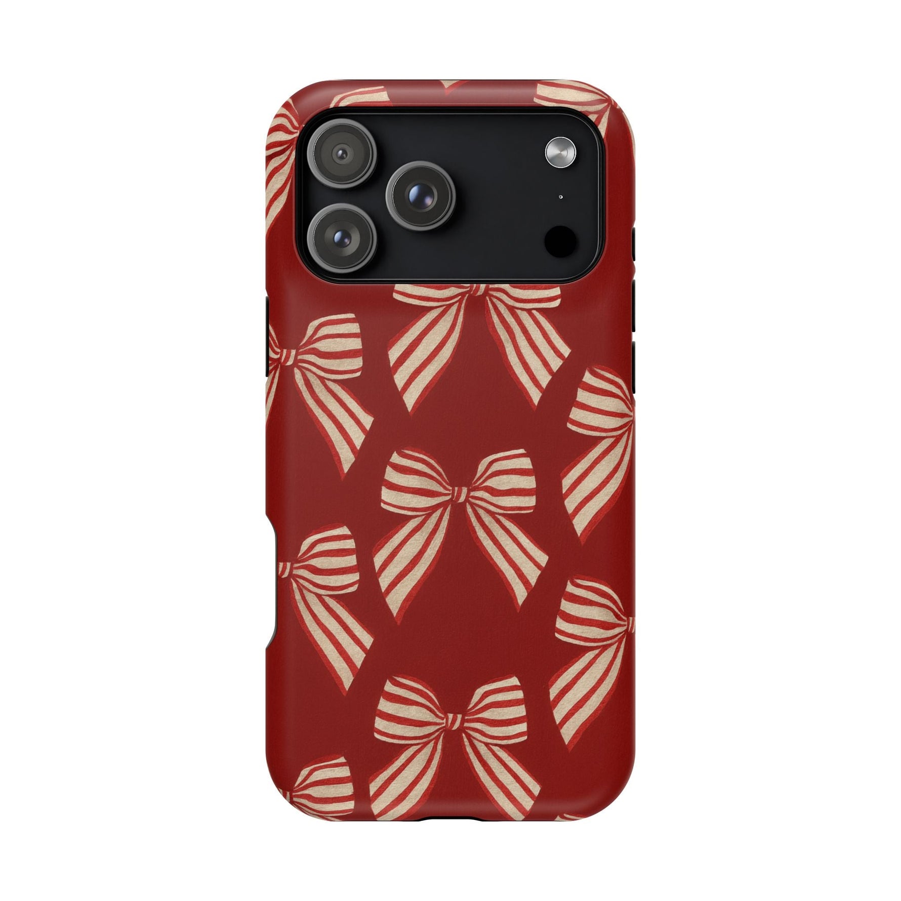 Holiday Red Bow iPhone Case — Impact‑Resistant iPhone Cover with MagSafe compatibility  Shamo's iPhone 17 Pro Max / Matte