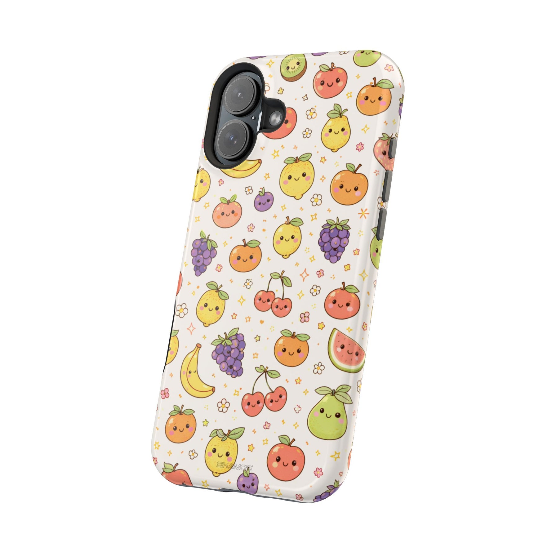 Cute Kawaii Fun Fruit Pattern Magnetic Impact-Resistant iPhone Case with MagSafe Compatibility