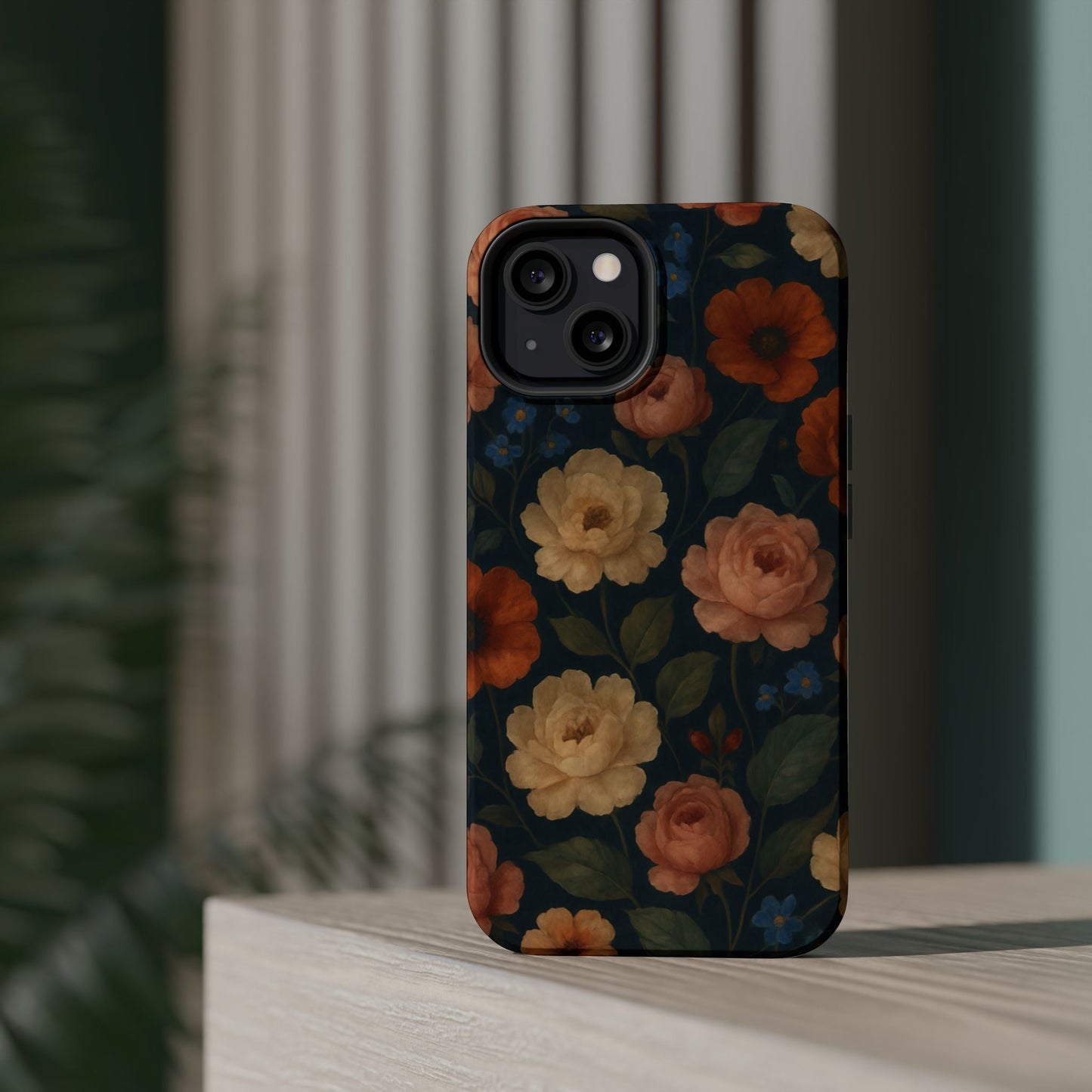Floral Vintage Rose Magnetic Impact iPhone Case with MagSafe  Shamo's