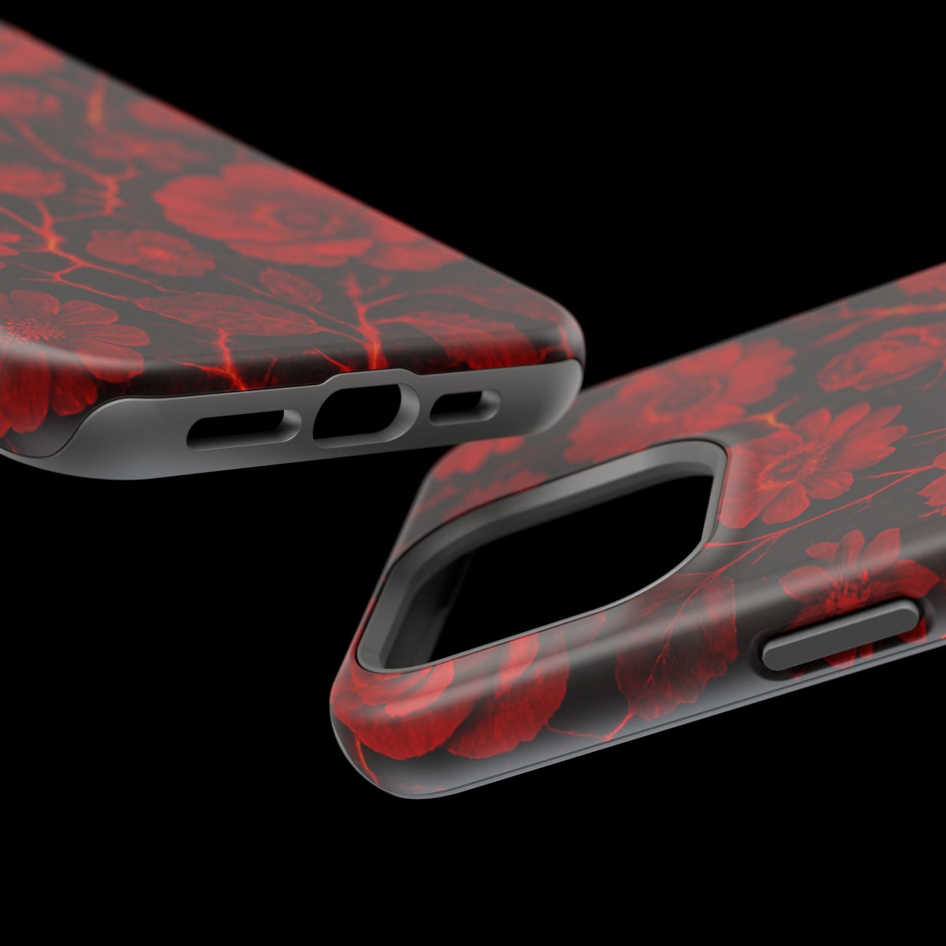 Melted Lava Dark Red Floral iPhone Case — MagSafe Compatible  Shamo's
