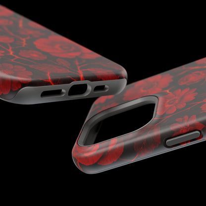 Melted Lava Dark Red Floral iPhone Case — MagSafe Compatible  Shamo's