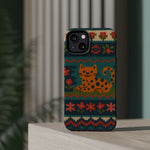 Cozy Knit Leopard Pattern Sweater Holiday Theme iPhone Case with MagSafe compatibility  Shamo's
