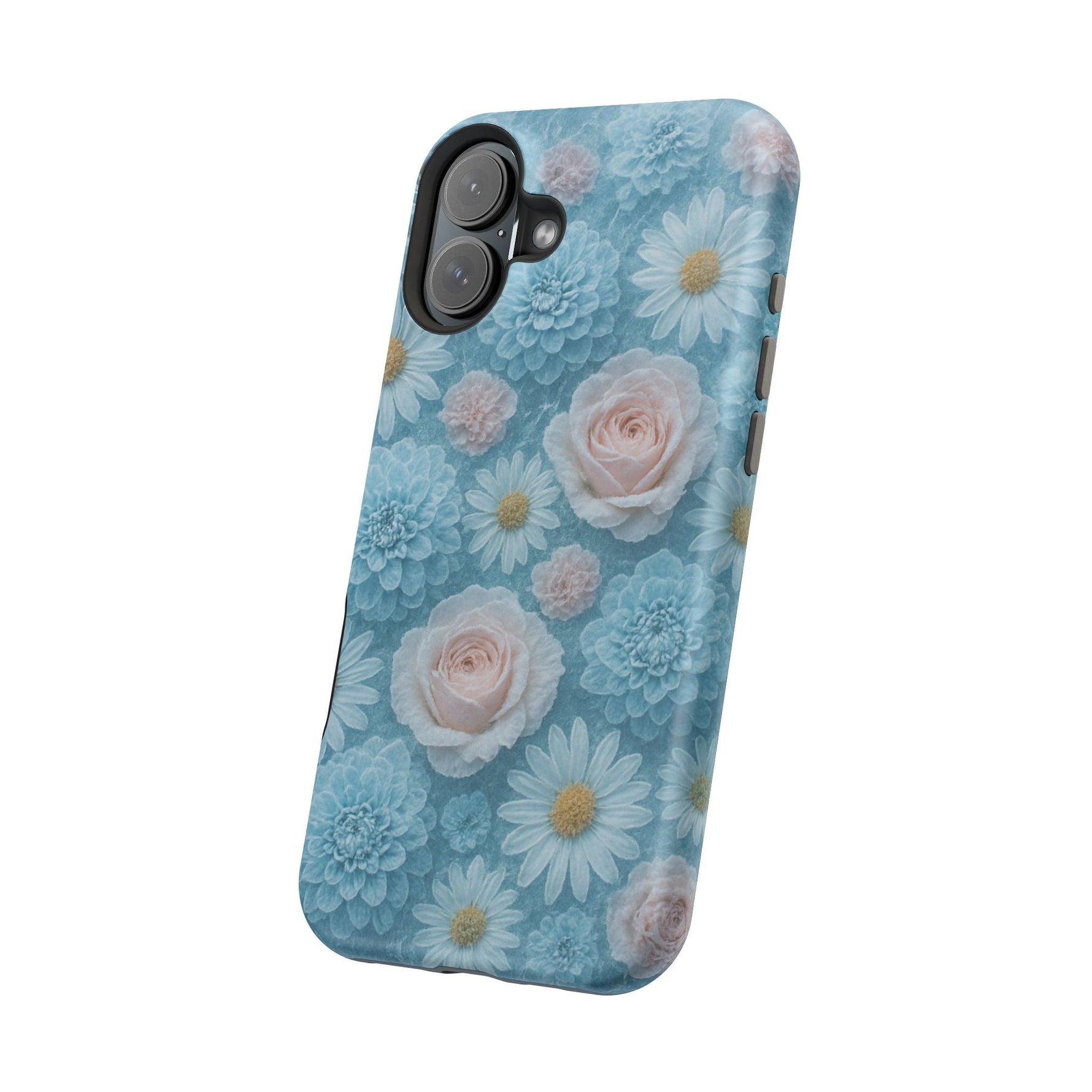 Frozen Floral Rose & Daisy Impact iPhone Case | MagSafe compatible  Shamo's