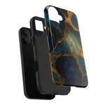 Blue Gold Agate Tough Phone Case Marble Stone Design  Shamo's