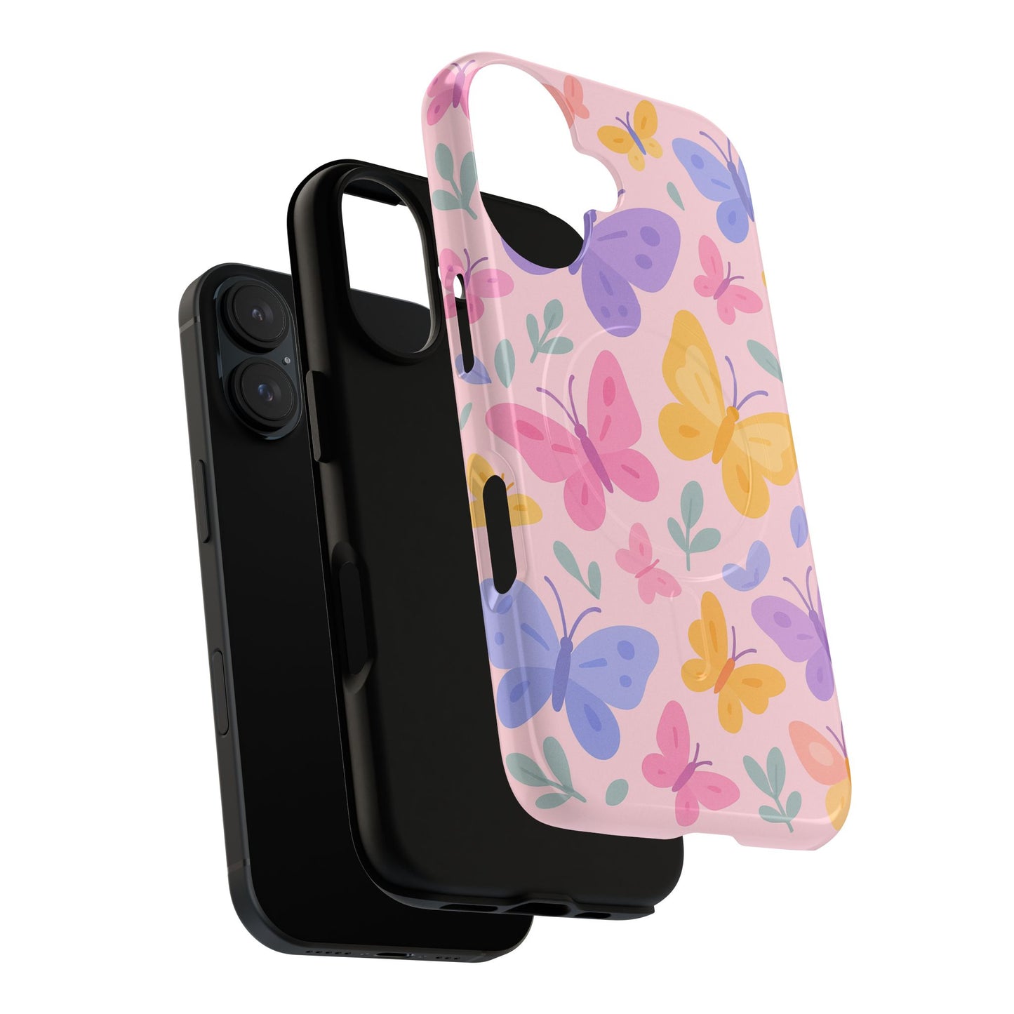 Butterfly Pattern Compatible with MagSafe Tough Magnetic Phone Case