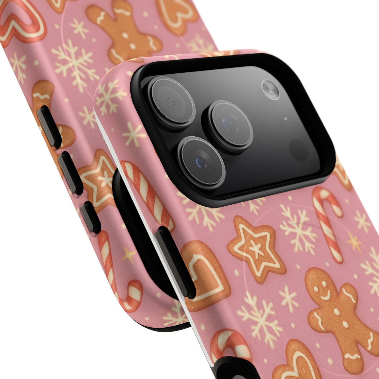 Pink Gingerbread Holiday iPhone Case with MagSafe compatibility