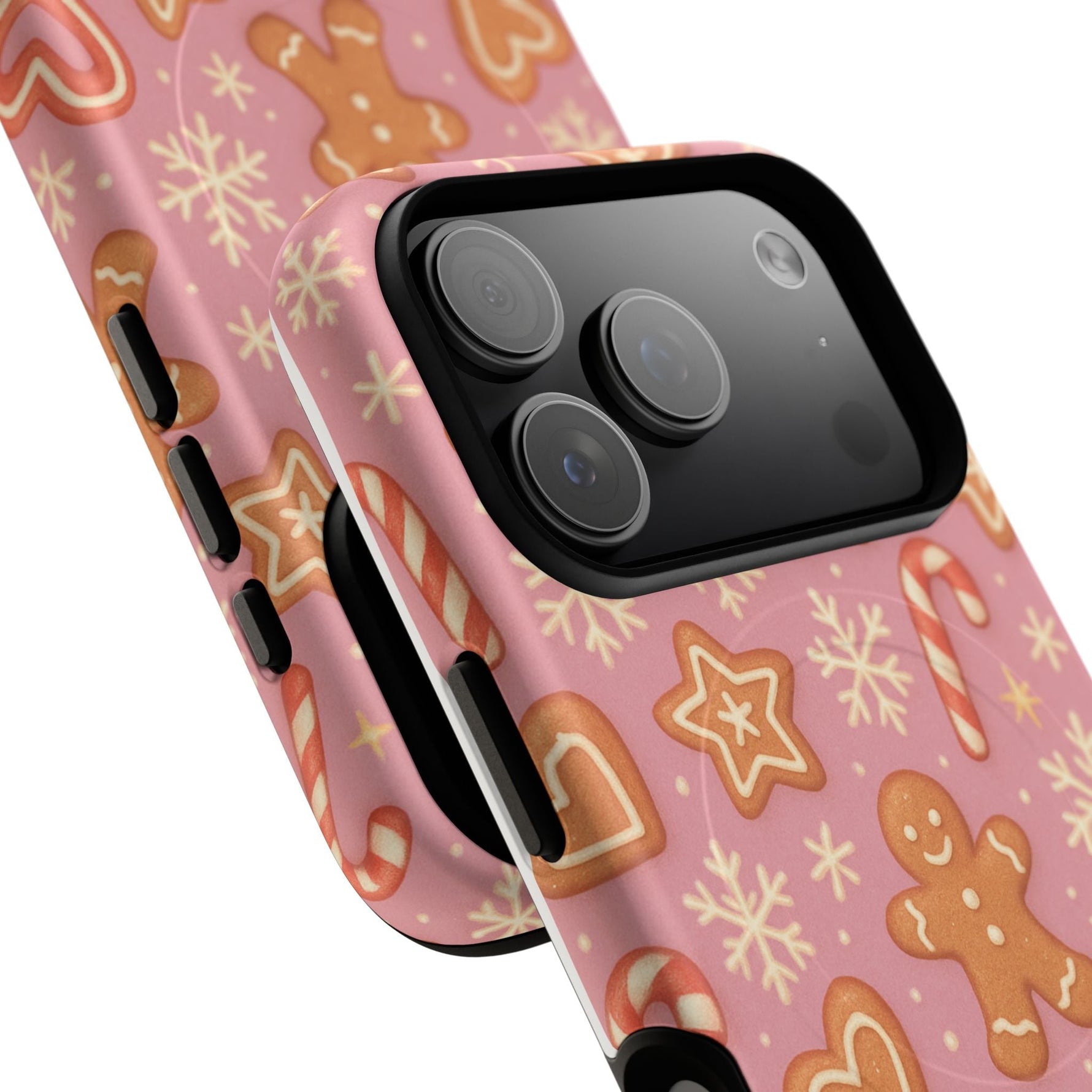 Pink Gingerbread Holiday iPhone Case with MagSafe compatibility  Shamo's