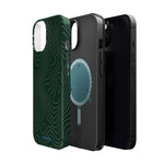 Topographic Green Magnetic Impact-Resistant iPhone Case | MagSafe compatible  Shamo's
