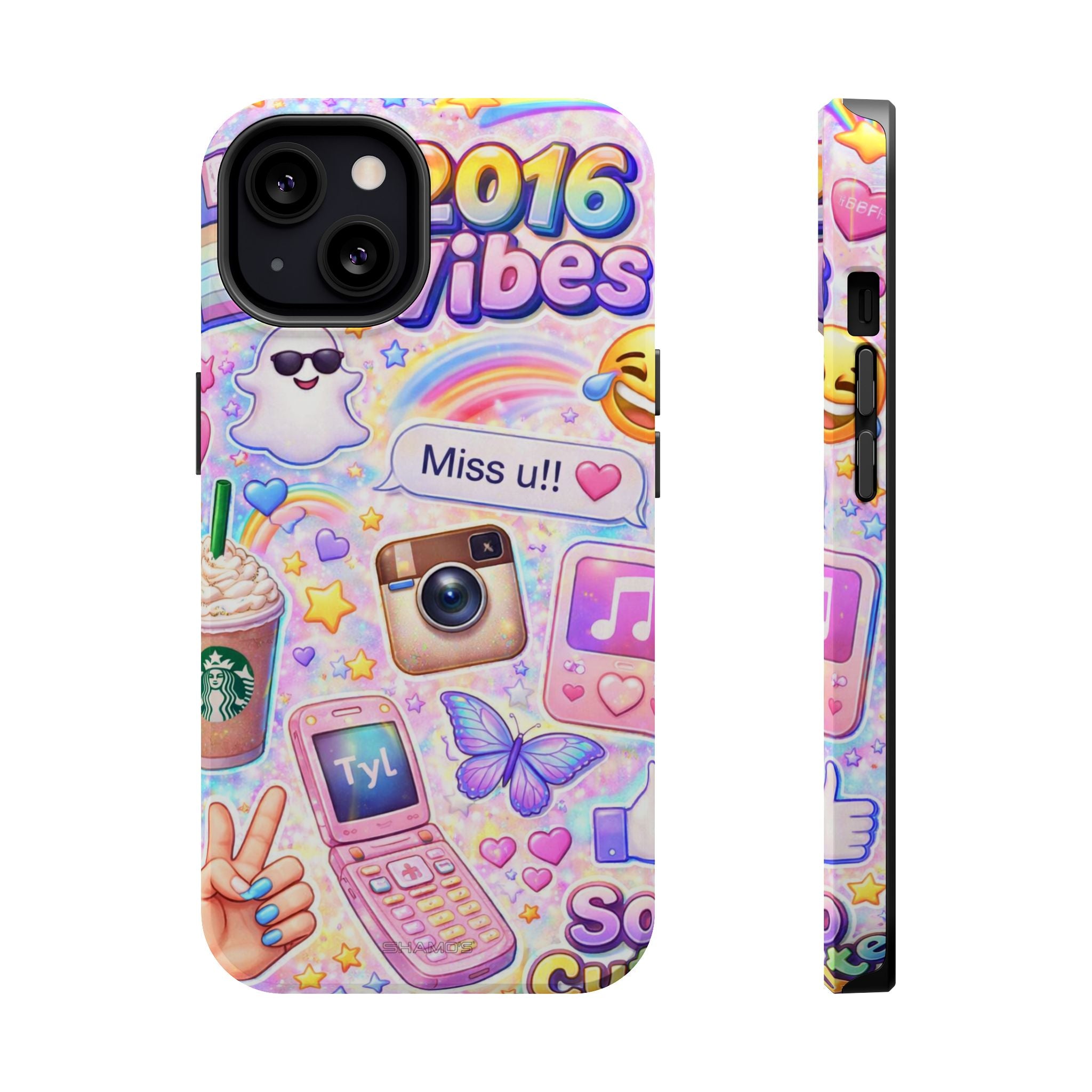 2016 Vibes Y2K Sticker Collage Magnetic Impact-Resistant iPhone Case with MagSafe Compatibility - iPhone 13 / Glossy - Shamo's