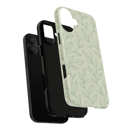 Sage Botanical Leaves Floral iPhone Case | MagSafe