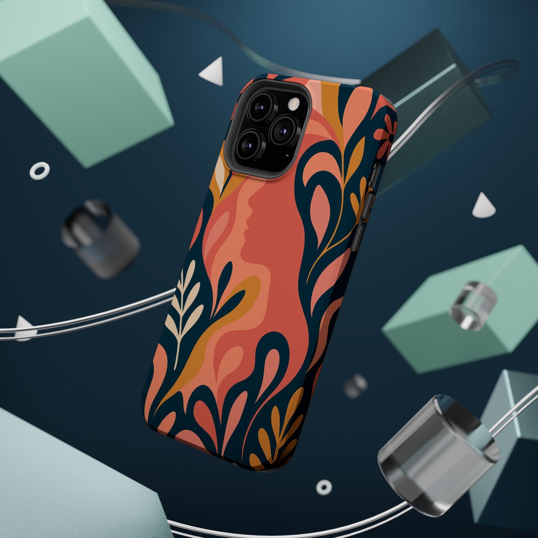 Floral Feminine Abstract MagSafe Impact-Resistant iPhone Case  Shamo's