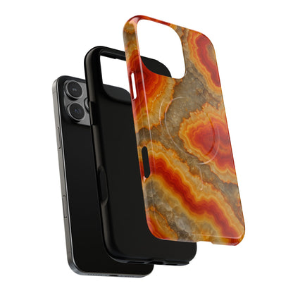 Agate Glow Marble iPhone Case Orange Geode Stone Design with MagSafe
