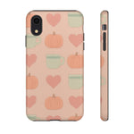 Autumn Cozy iPhone Case – Pumpkin, Heart & Coffee Cup Pattern - Shamo's