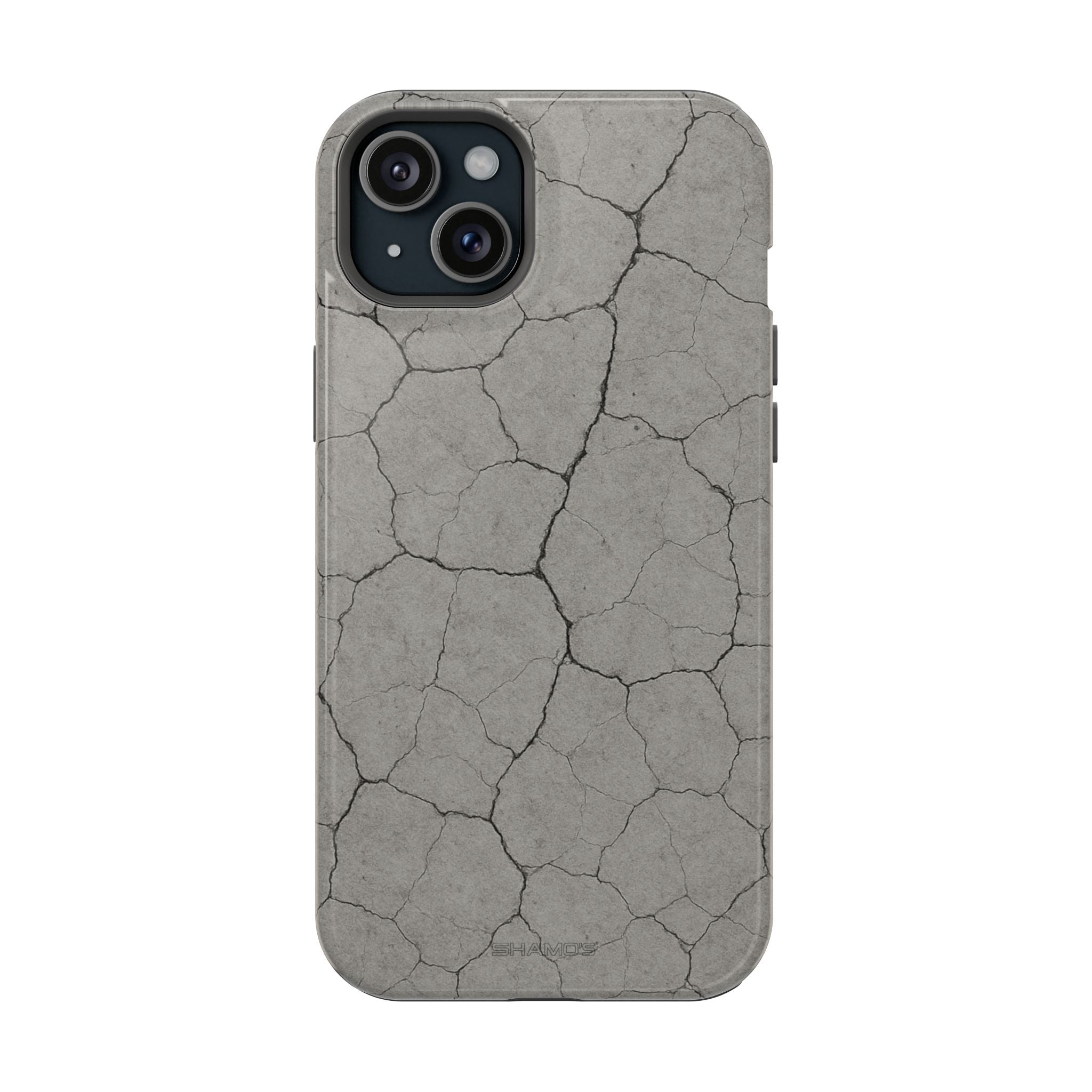 Cracked Concrete Texture iPhone Case with MagSafe compatibility - iPhone 15 Plus / Glossy - Shamo's