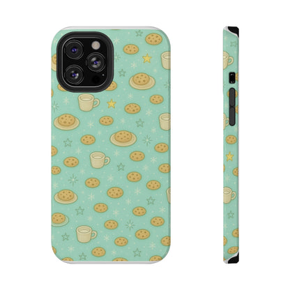 Cookie & Coffee Pattern Tough iPhone Case — Impact-Resistant
