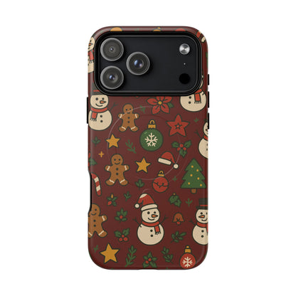 Snowman & Gingerbread Tough iPhone Case (MagSafe compatible)