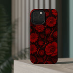 Melted Lava Dark Red Floral iPhone Case — MagSafe Compatible  Shamo's