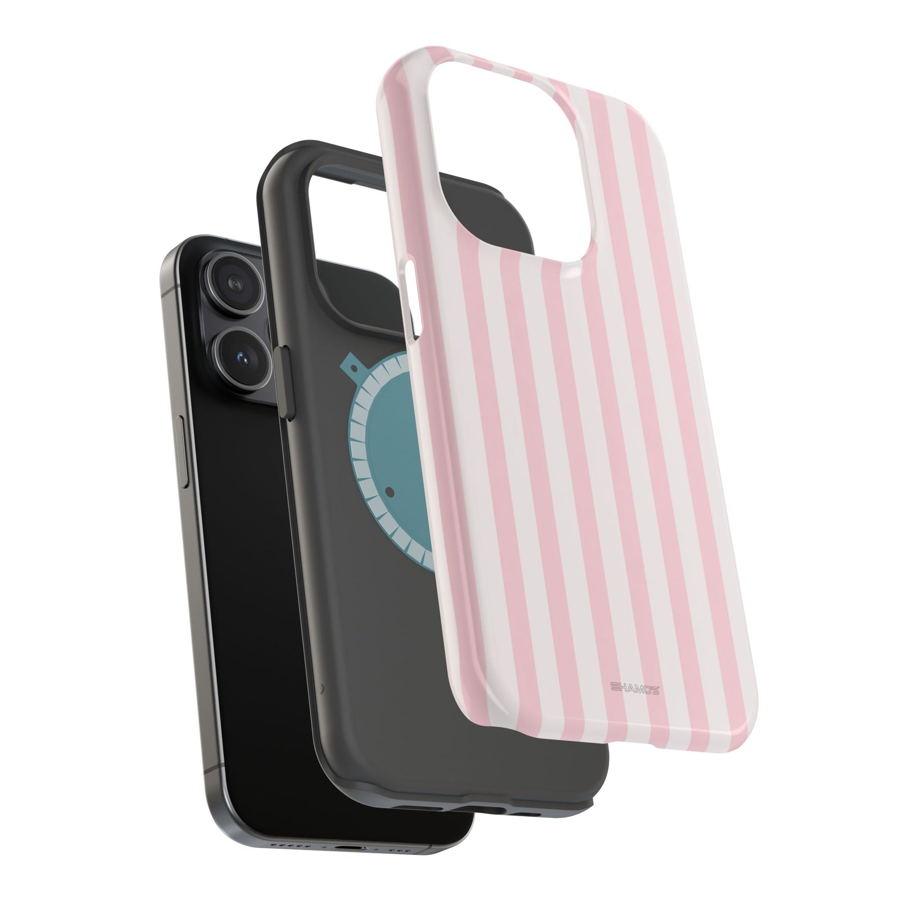 Pink Stripe Impact-Resistant Phone Case | MagSafe