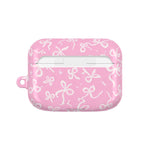 Pink Bow Pattern AirPod Case — Cute Floral Bow Protective Case