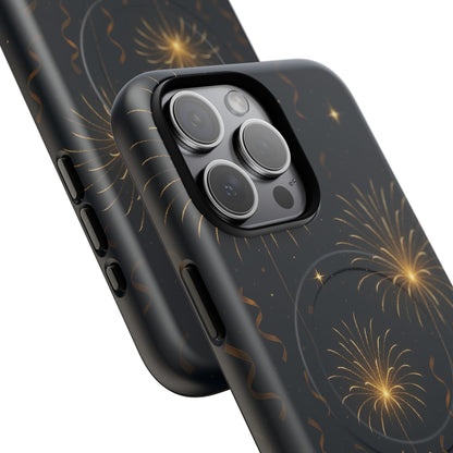 Gold Fireworks Celebration iPhone Case with MagSafe - Shamo's