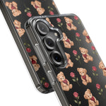 Romantic Teddy Bear Impact-Resistant Phone Case with Heart Design