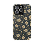 Navy Cherry Blossom Floral iPhone Case - Compatible with MagSafe - Shamo's