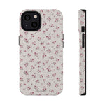 Rosebud Floral Tough iPhone Case | Pink Vintage Flower Protective Cover