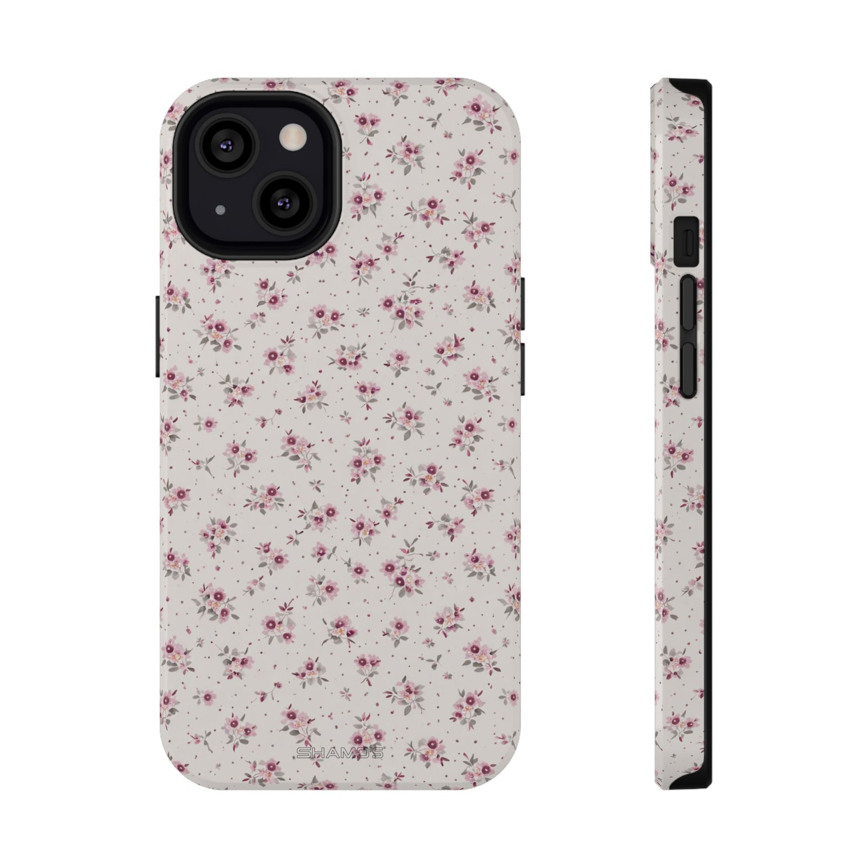 Rosebud Floral Tough iPhone Case | Pink Vintage Flower Protective Cover