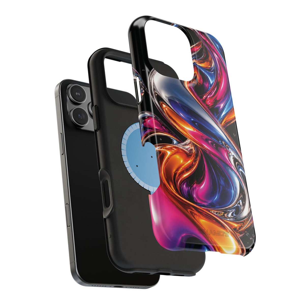 Liquid Aurora MagSafe Phone Case – Colorful Chrome-Effect Swirls | Glossy