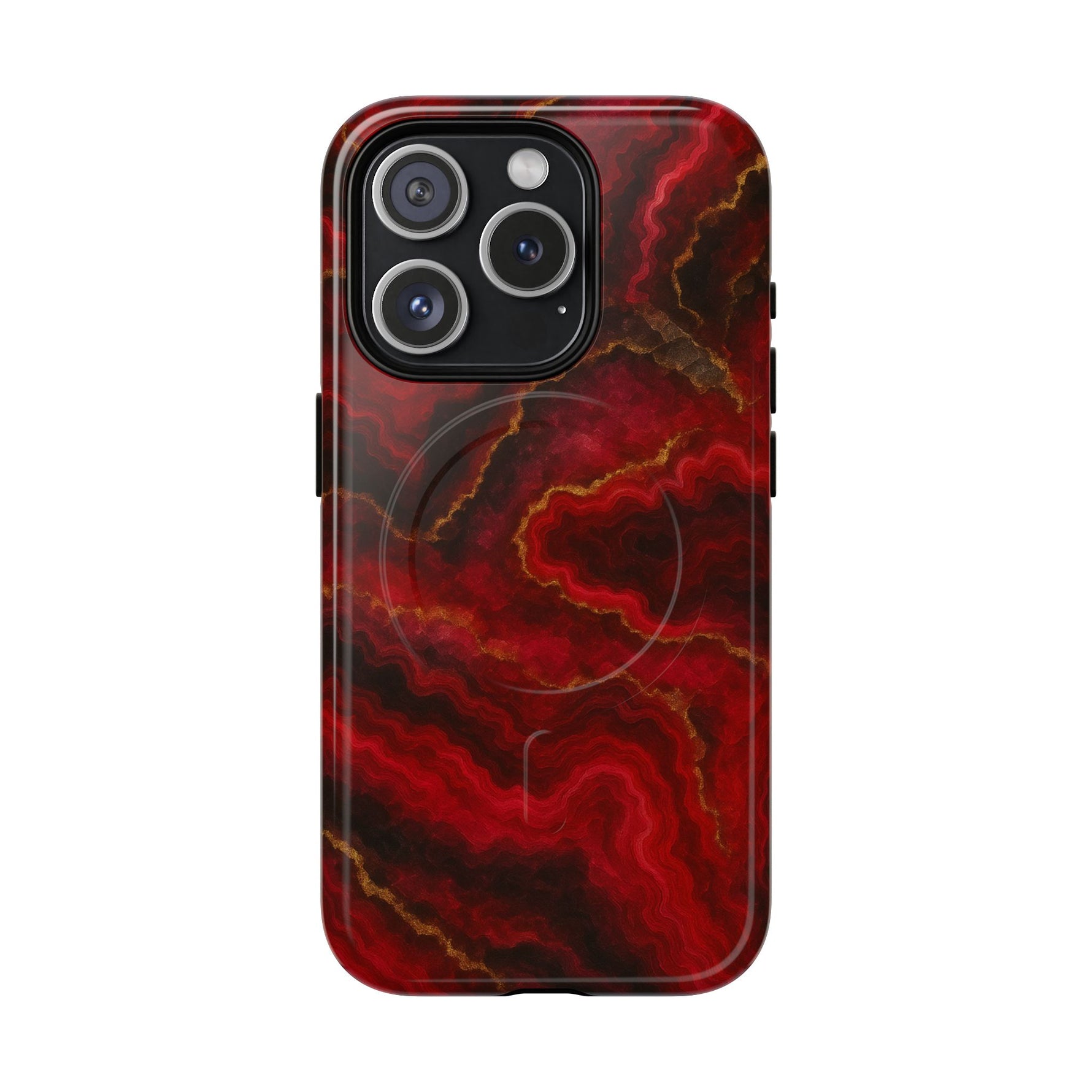 Red Marble iPhone Case with MagSafe - Shamo's