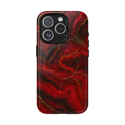 Red Marble iPhone Case with MagSafe - Shamo's