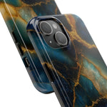 Blue Gold Agate Tough Phone Case Marble Stone Design  Shamo's