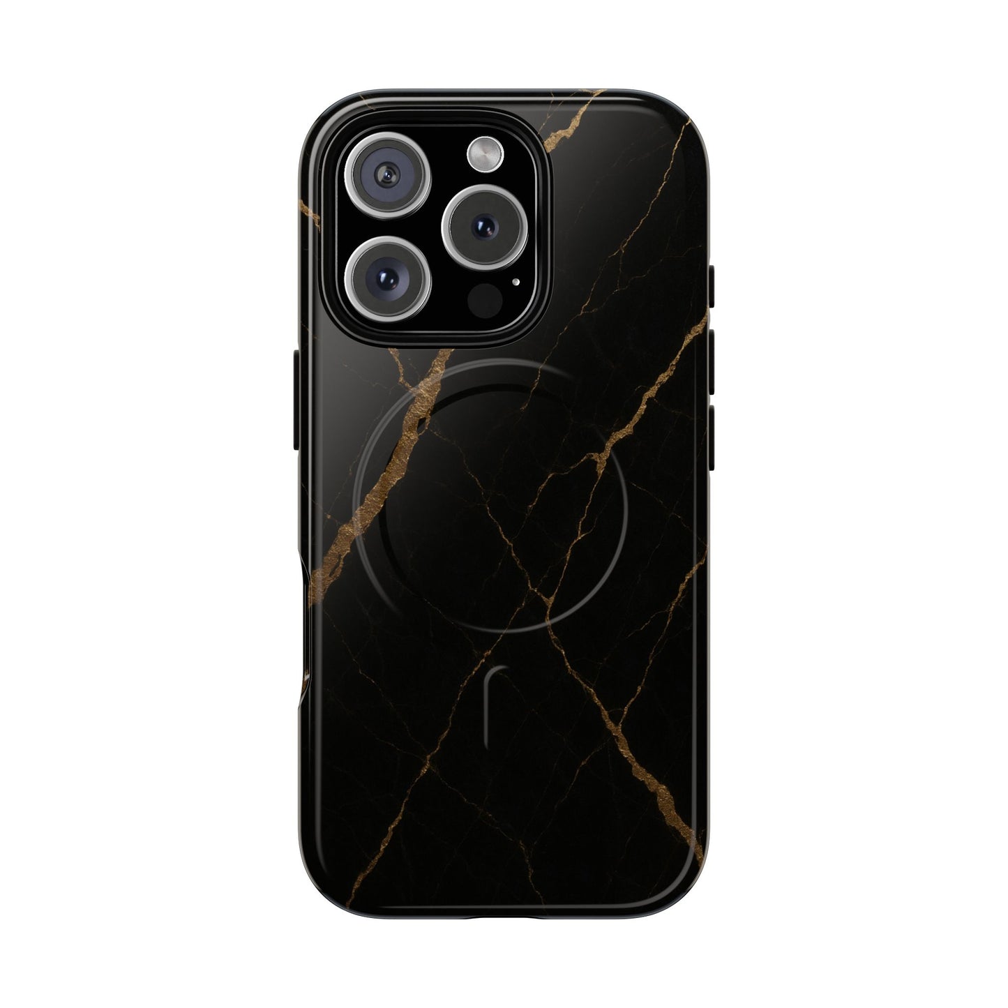 Black & Gold Marble iPhone Case with MagSafe - Shamo's