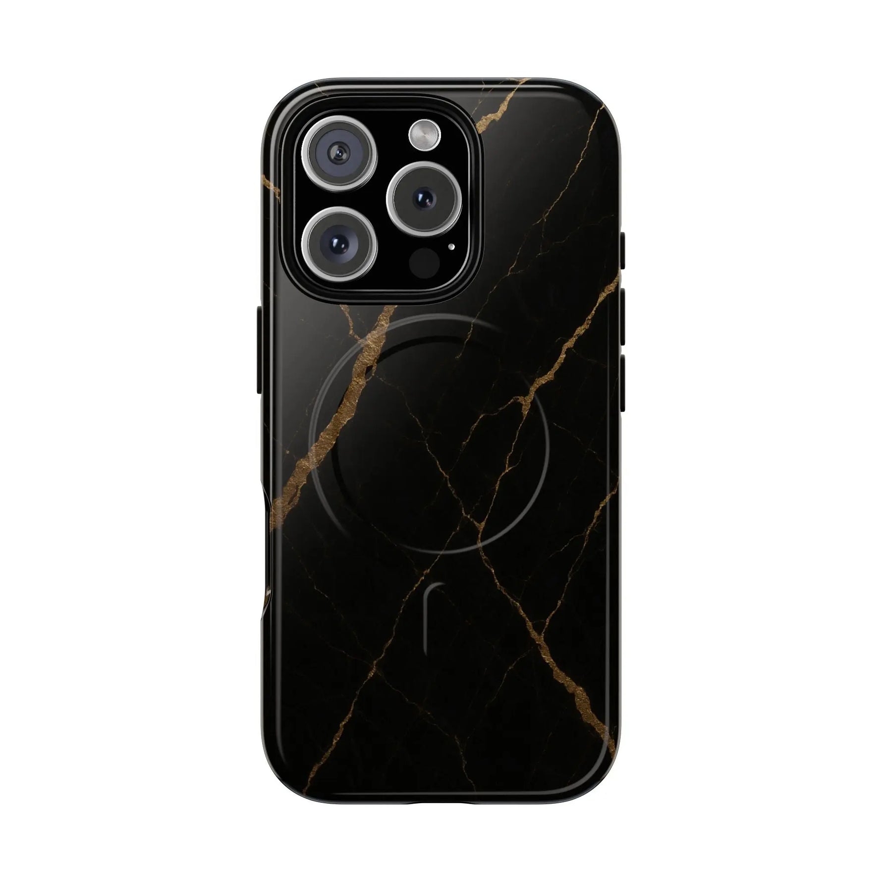 Black & Gold Marble iPhone Case with MagSafe - Shamo's
