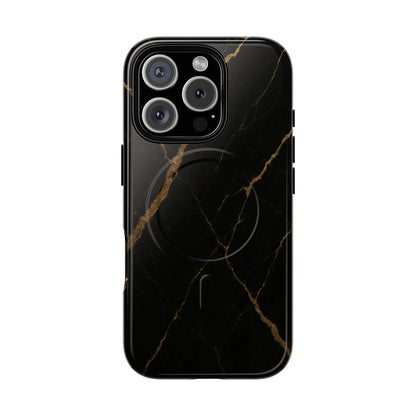 Black & Gold Marble iPhone Case with MagSafe - Shamo's