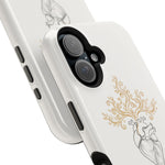 Minimalist Impact-Resistant iPhone Case, Heart Root Illustration ("Growth. Healing. Strength.") MagSafe Compatible - iPhone 17 / Glossy - Shamo's