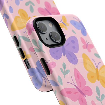 Butterfly Pattern Compatible with MagSafe Tough Magnetic Phone Case