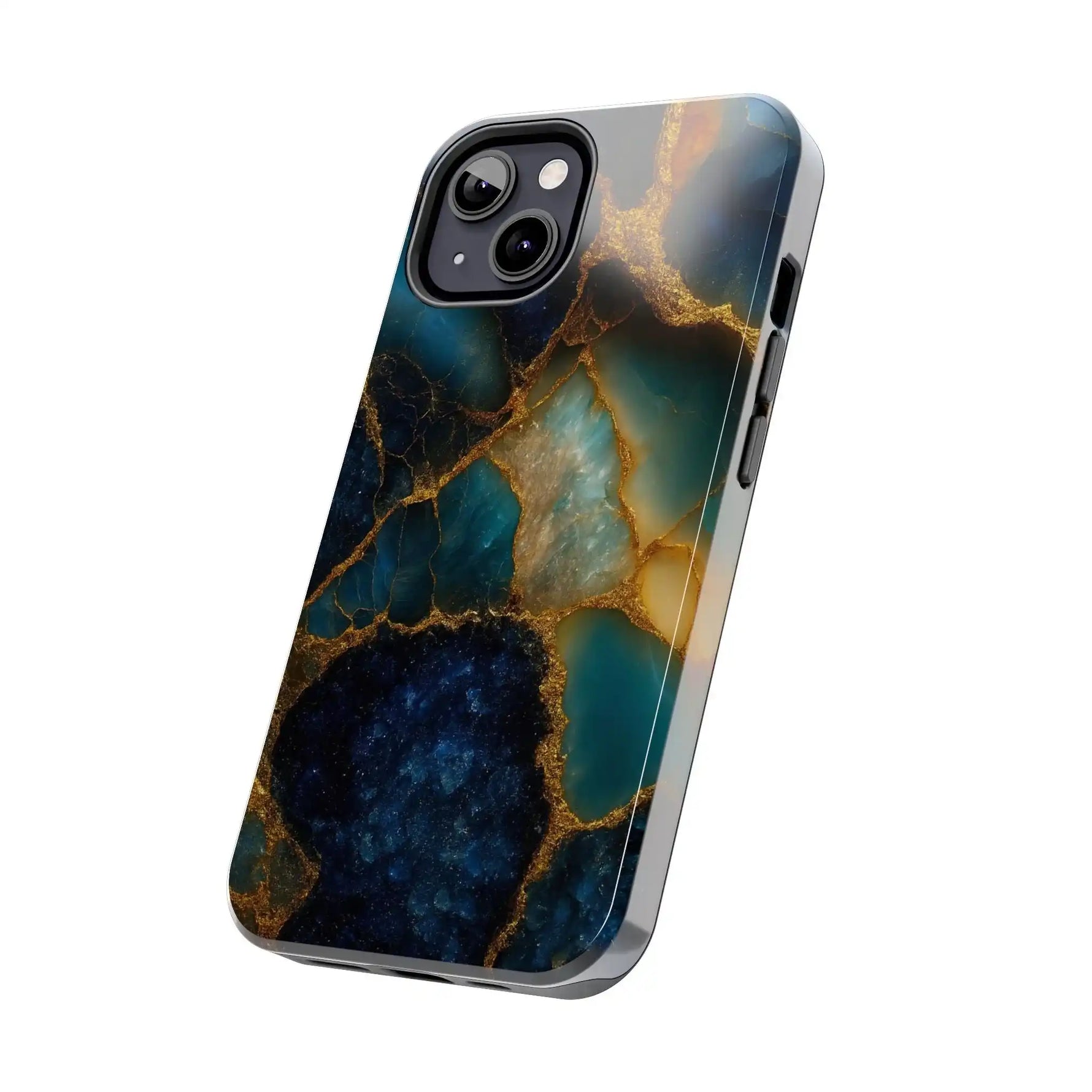 Blue Gold Agate Tough Phone Case Marble Stone Design  Shamo's