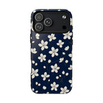 Navy Blossom Floral iPhone Case | MagSafe  Shamo's iPhone 17 Pro Max / Glossy