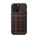 Funda para iPhone resistente a impactos con diseño de cuadros escoceses rojos y verdes con MagSafe